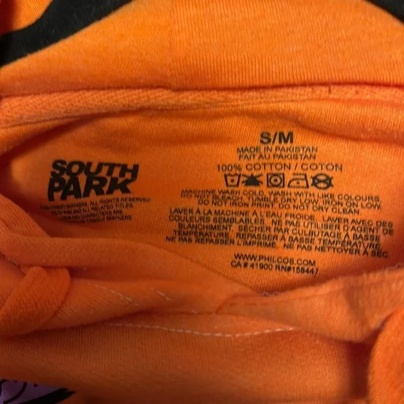 South Park Orange "They killed Kenny" Dead Hoodie size small NWOT - Picture 6 of 6
